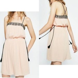 Zara Embroidered Lace Neckline Boho Dress